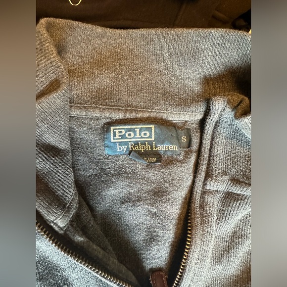 Dark Gray with Maroon Men’s Polo Ralph Lauren Quarter Zip (small) - Picture 2 of 3